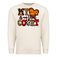 Sandshell my heart is on that court basketball red and black Premium Sweatshirt - NancyCooperArtShop
