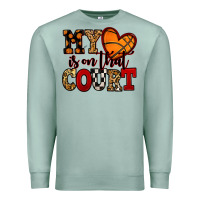 Seafoam my heart is on that court basketball red and black Premium Sweatshirt - NancyCooperArtShop