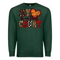 Sports Green my heart is on that court basketball red and black Premium Sweatshirt - NancyCooperArtShop