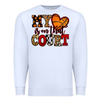 White my heart is on that court basketball red and black Premium Sweatshirt - NancyCooperArtShop