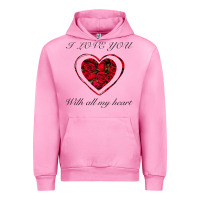 Fuchsia Pink I love you with all my heart Urban Hoodie - Bettercallsaul