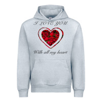 Heather Grey I love you with all my heart Urban Hoodie - Bettercallsaul
