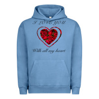 Pigment Pebble Blue I love you with all my heart Urban Hoodie - Bettercallsaul