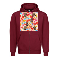 Burgundy back to school seamless pattern 2 (3600x3600) Zipper Hoodie - AdoDesignShop