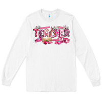 White breast cancer teacher Long Sleeve Tee - Artiststas