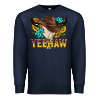 Navy yeehaw bull skull Premium Sweatshirt - NancyCooperArtShop