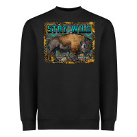 Black stay wild aztec bison Heavyweight Sweatshirt - RanaPortraitStore