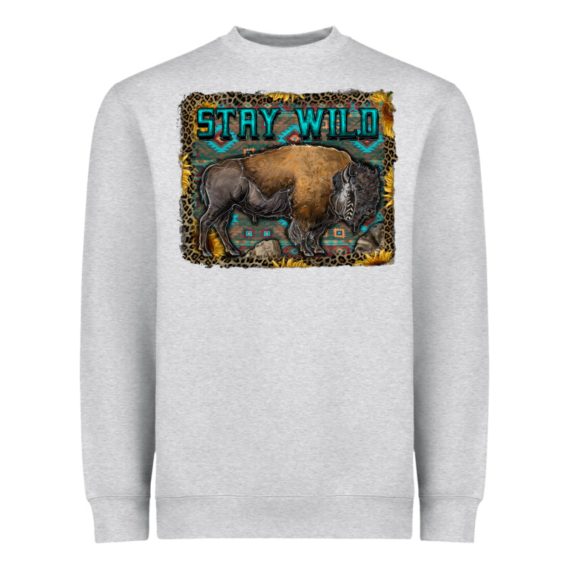Stay Wild Aztec Bison Heavyweight Sweatshirt by RanaPortraitStore | Teevron