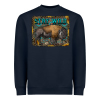 Navy stay wild aztec bison Heavyweight Sweatshirt - RanaPortraitStore