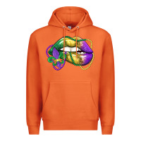 Carrot mardi gras lips Premium Hoodie - LillyAllenDesigns