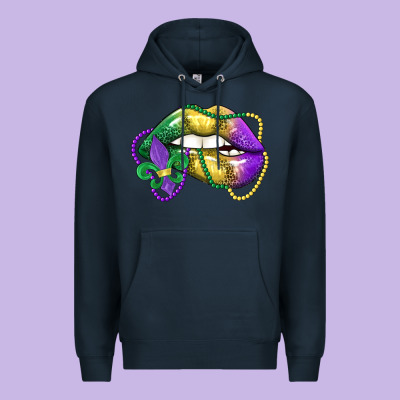 Mardi Gras Lips Premium Hoodie Designed By Lillyallendesigns
