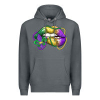 Rock mardi gras lips Premium Hoodie - LillyAllenDesigns