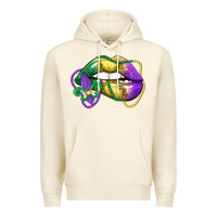 Sandshell mardi gras lips Premium Hoodie - LillyAllenDesigns