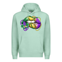 Seafoam mardi gras lips Premium Hoodie - LillyAllenDesigns