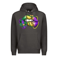 Smoke mardi gras lips Premium Hoodie - LillyAllenDesigns