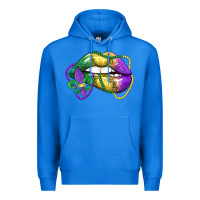 True Royal mardi gras lips Premium Hoodie - LillyAllenDesigns