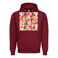 Burgundy back to school seamless pattern 3 (3600x3600) Zipper Hoodie - AdoDesignShop