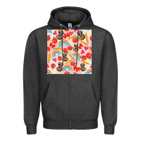 Charcoal Heather back to school seamless pattern 3 (3600x3600) Zipper Hoodie - AdoDesignShop