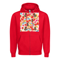 Red back to school seamless pattern 3 (3600x3600) Zipper Hoodie - AdoDesignShop