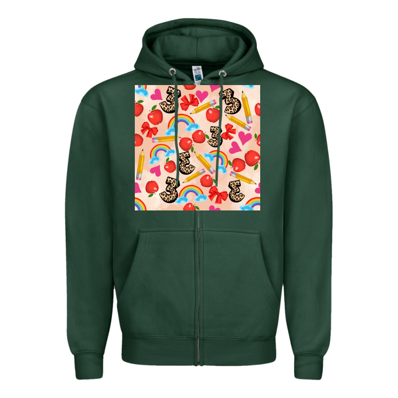 Back To School Seamless Pattern 3 (3600x3600) Zipper Hoodie by AdoDesignShop | Teevron