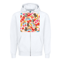White back to school seamless pattern 3 (3600x3600) Zipper Hoodie - AdoDesignShop