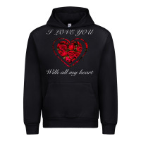 Black I love you with all my heart Urban Hoodie - Bettercallsaul
