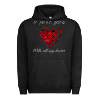 Pigment Black I love you with all my heart Urban Hoodie - Bettercallsaul