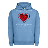 Pigment Pebble Blue I love you with all my heart Urban Hoodie - Bettercallsaul