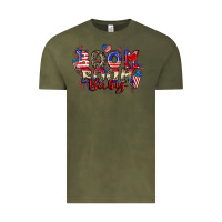 Vintage Olive Boom boom baby 4th of july Vintage Tee - CowGirlArtShop