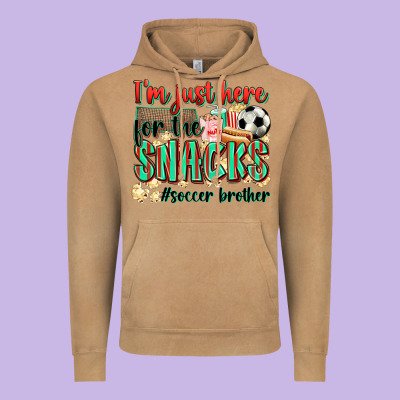 I'm Just Here For The Snacks #soccer  Brother Vintage Hoodie Designed By Zillion Design Studio