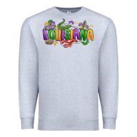 Heather Grey mardi gras louisiana Premium Sweatshirt - MaliasSmallBusiness