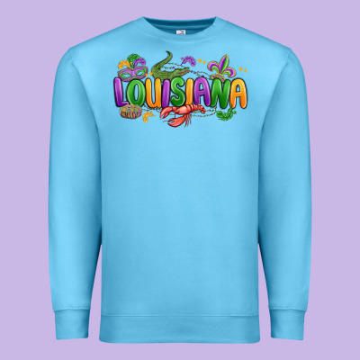 Mardi Gras Louisiana Premium Sweatshirt Designed By Maliassmallbusiness