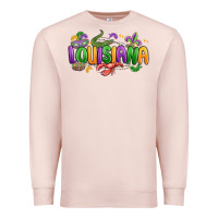 Pale Pink mardi gras louisiana Premium Sweatshirt - MaliasSmallBusiness