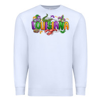 White mardi gras louisiana Premium Sweatshirt - MaliasSmallBusiness