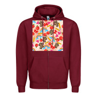 Burgundy back to school seamless pattern 4 (3600x3600) Zipper Hoodie - AdoDesignShop