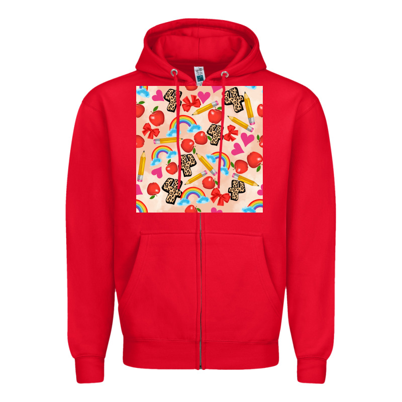 Back To School Seamless Pattern 4 (3600x3600) Zipper Hoodie by AdoDesignShop | Teevron