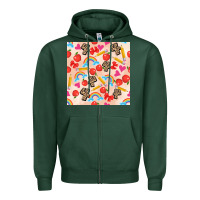 Sports Green back to school seamless pattern 4 (3600x3600) Zipper Hoodie - AdoDesignShop