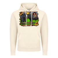 Vintage Artic black angus cattle and bull in barnyard Vintage Hoodie - RanaPortraitStore