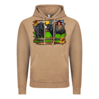 Vintage Coffee black angus cattle and bull in barnyard Vintage Hoodie - RanaPortraitStore