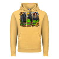 Black Angus Cattle And Bull In Barnyard Vintage Hoodie | Teevron