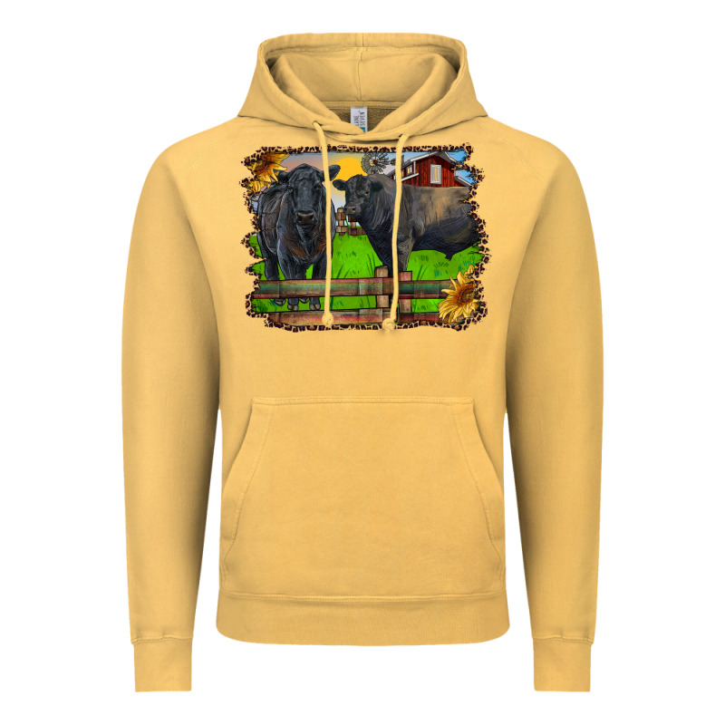 Black Angus Cattle And Bull In Barnyard Vintage Hoodie by RanaPortraitStore | Teevron