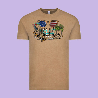 Hello Summer Vintage Tee Designed By Sublimationcraftshop