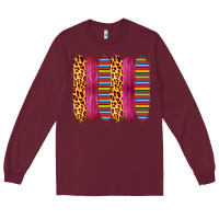 Burgundy Pink Leopard Serape Brush Strokes Long Sleeve Tee - Bettercallsaul