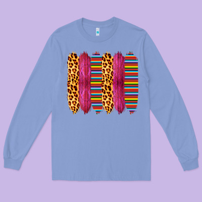 Pink Leopard Serape Brush Strokes Long Sleeve Tee Designed By Bettercallsaul