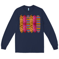 Navy Pink Leopard Serape Brush Strokes Long Sleeve Tee - Bettercallsaul