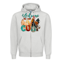 Dove Grey welcome to our coop Zipper Hoodie - Artiststas