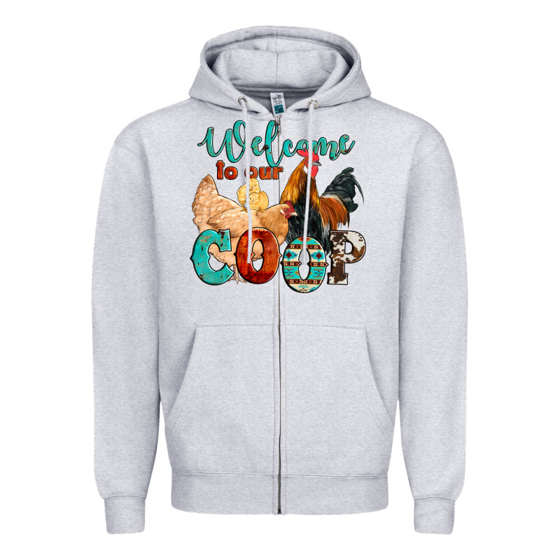 Welcome To Our Coop Zipper Hoodie by Artiststas | Teevron