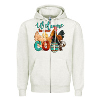 Oatmeal Heather welcome to our coop Zipper Hoodie - Artiststas