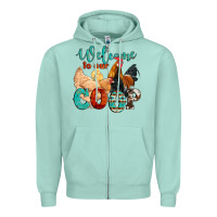Seafoam welcome to our coop Zipper Hoodie - Artiststas