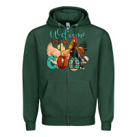 Sports Green welcome to our coop Zipper Hoodie - Artiststas